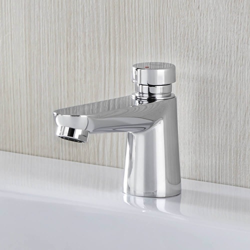 Immagine di Grohe EUROECO COSMOPOLITAN T rubinetto con autochiusura a tempo, con risparmio idrico, finitura cromo 36265000