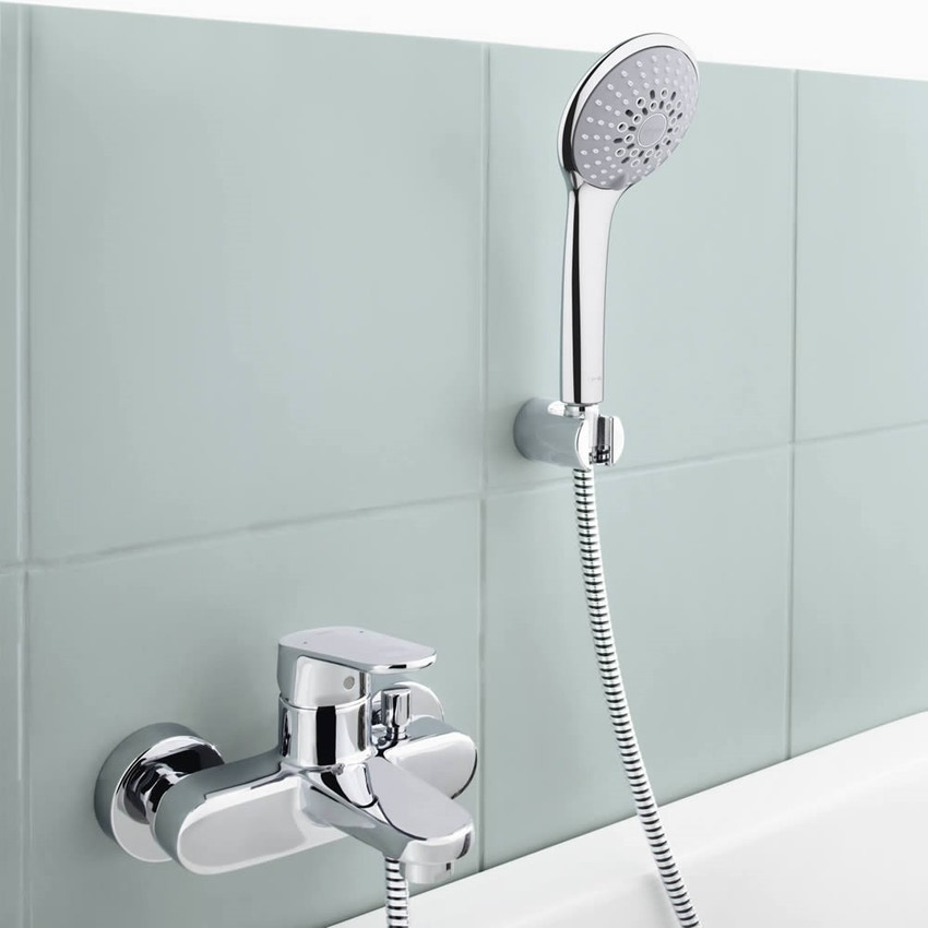 Grohe 33155002 Rubinetto per lavabo GROHE Europlus con scarico a saltarello  e bocca rientrabile, taglia S, cromo