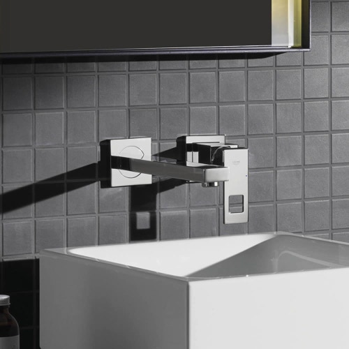 Immagine di Grohe EUROCUBE miscelatore a 2 fori, per lavabo, bocca P.23 cm, senza corpo incasso, finitura cromo 23447000