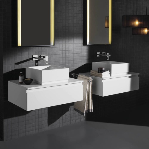 Immagine di Grohe EUROCUBE miscelatore a 2 fori, per lavabo, bocca P.23 cm, senza corpo incasso, finitura cromo 23447000