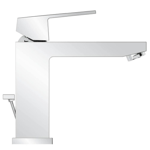 Immagine di Grohe EUROCUBE miscelatore monocomando H.17 cm, per lavabo, bocca P.13 cm, con scarico e risparmio idrico, finitura cromo 23445000