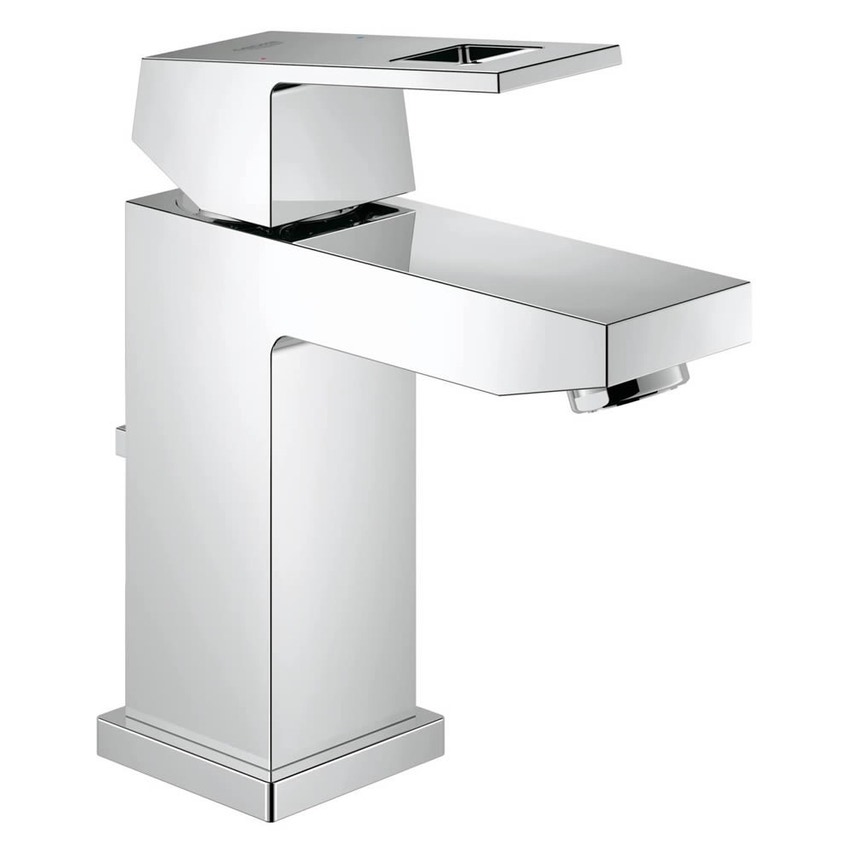 Immagine di Grohe Eurocube Rubinetto da bagno, scarico a saltarello, bocca normale, GROHE EcoJoy®  finitura cromo 2312700E