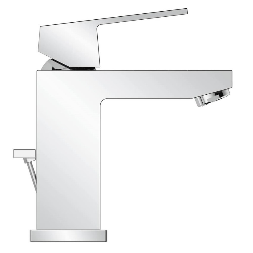 Immagine di Grohe EUROCUBE miscelatore monocomando H.16 cm, per lavabo, con scarico e risparmio idrico, finitura cromo 2312700E