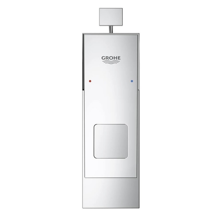 Immagine di Grohe EUROCUBE miscelatore monocomando H.16 cm, per lavabo, con scarico e risparmio idrico, finitura cromo 2312700E