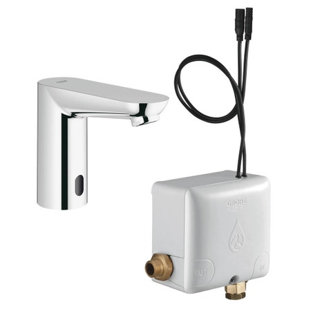 Immagine di Grohe EUROECO COSMOPOLITAN E POWERBOX rubinetto elettronico per lavabo, con comandi ad infrarossi, sensore IR bi-direzionale per il controllo dei parametri, finitura cromo 36384000