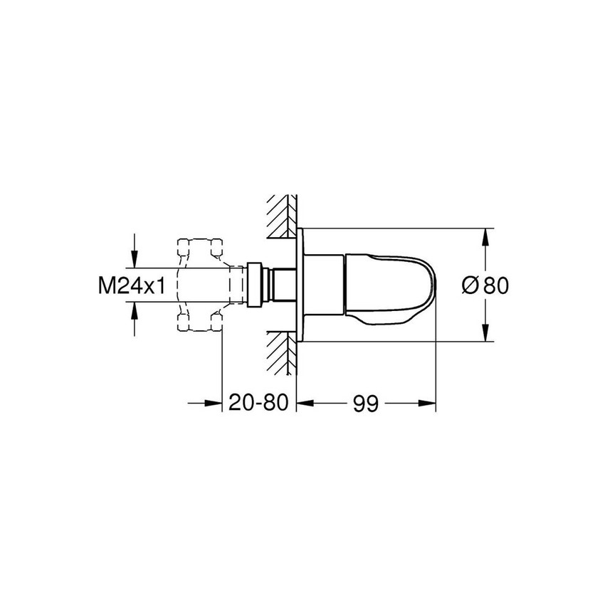 Immagine di Grohe Grohtherm 1000 New Parte esterna per rubinetti da incasso finitura cromo 19981000