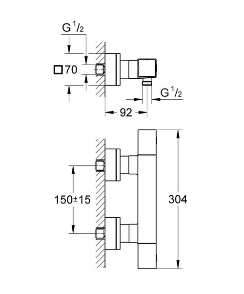 Immagine di Grohe GROHTHERM CUBE termostatico per doccia, finitura cromo 34488000