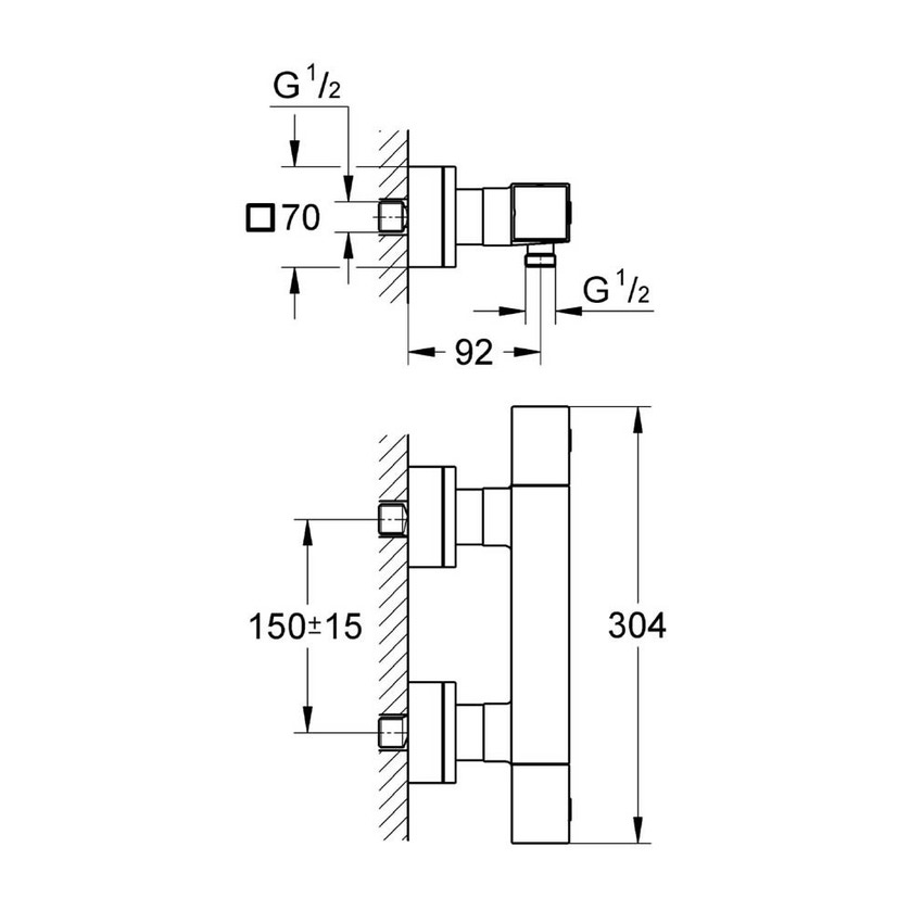 Immagine di Grohe GROHTHERM CUBE termostatico per doccia, finitura cromo 34488000