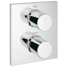 Immagine di Grohe Grohtherm F Miscelatore termostatico per doccia con deviatore (senza corpo incasso GROHE Rapido T 35500000) finitura cromo 27618000