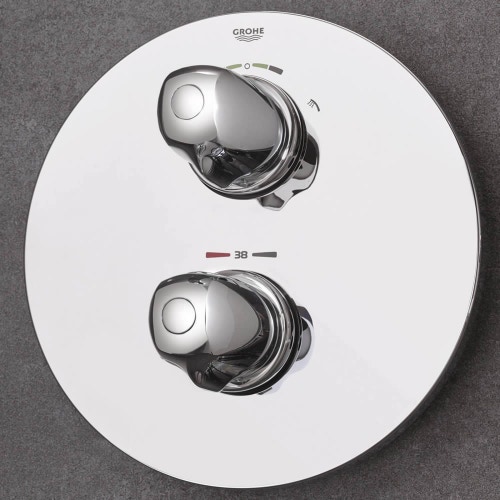Immagine di Grohe Grohtherm 1000 New Miscelatore termostatico per doccia con deviatore a 2 vie (soffione o manopola) per termostatico da incasso GROHE Rapido T finitura cromo 19985000