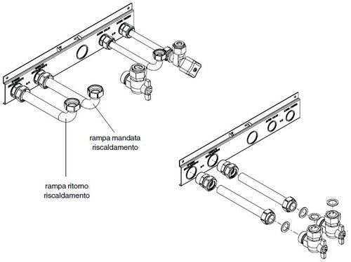 Immagine di Beretta kit rubinetti andata/ritorno riscaldamento 1101989