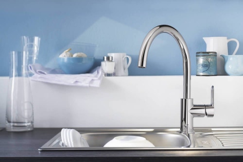 Immagine di Grohe Bau Edge Miscelatore Monocomando Lavello finitura cromo 31367000