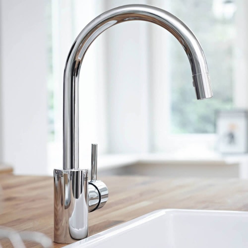 Immagine di Grohe Concetto Miscelatore Monocomando Lavello con Mosseur Estraibile finitura cromo 32663001