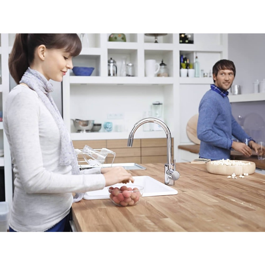 Immagine di Grohe Concetto Miscelatore Monocomando Lavello con Mosseur Estraibile finitura cromo 32663001