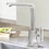 Immagine di Grohe EUROCUBE miscelatore monocomando H.31 cm per lavello, con bocca girevole, finitura satinato super steel 31255DC0