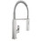 Immagine di Grohe EUROCUBE miscelatore monocomando H.55 cm per lavello professional, doccetta professionale, con bocca girevole, finitura satinato super steel 31395DC0