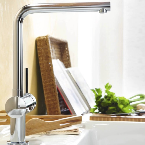 Immagine di Grohe MINTA miscelatore monocomando H.36 cm per lavello, con bocca girevole, finitura cromo 31375000