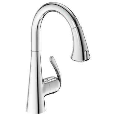 Grohe Zedra Miscelatore Monocomando per Lavello con Doccetta Estraibile finitura cromo 32294001