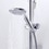 Immagine di Grohe EUPHORIA 110 CHAMPAGNE set asta doccia a 3 getti, con manopola doccia Champagne 27222, asta doccia H.60 cm, flessibile 175 cm e mensola porta oggetti, finitura cromo 27232001