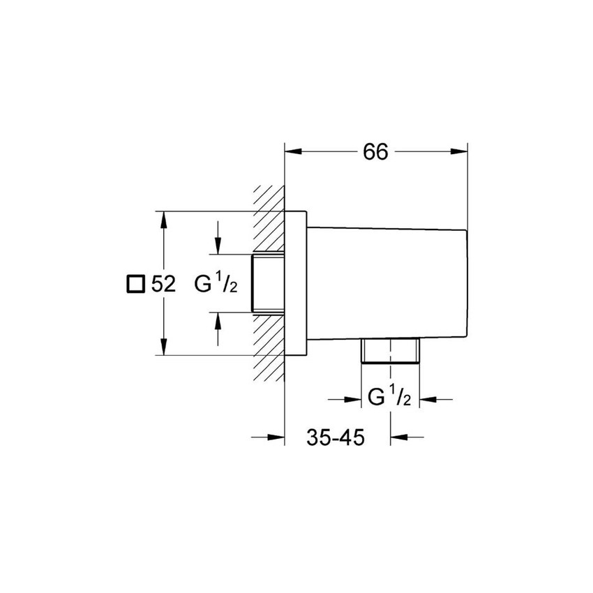 Immagine di Grohe EUPHORIA CUBE raccordo erogatore, finitura cromo 27704000
