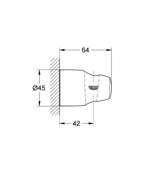 Immagine di Grohe MOVARIO supporto a parete per manopola doccia, finitura cromo 28403000