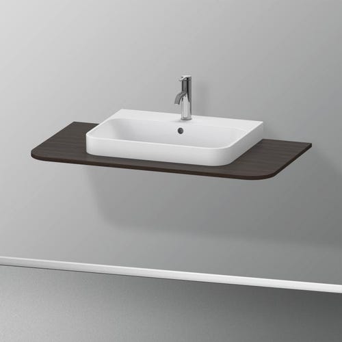 Immagine di Duravit HAPPY D.2 PLUS consolle con un taglio per lavabo 100 cm, per basi sottolavabo con consolle, finitura noce spazzolato HP031E06969