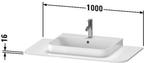 Immagine di Duravit HAPPY D.2 PLUS consolle con un taglio per lavabo 100 cm, per basi sottolavabo con consolle, finitura noce spazzolato HP031E06969