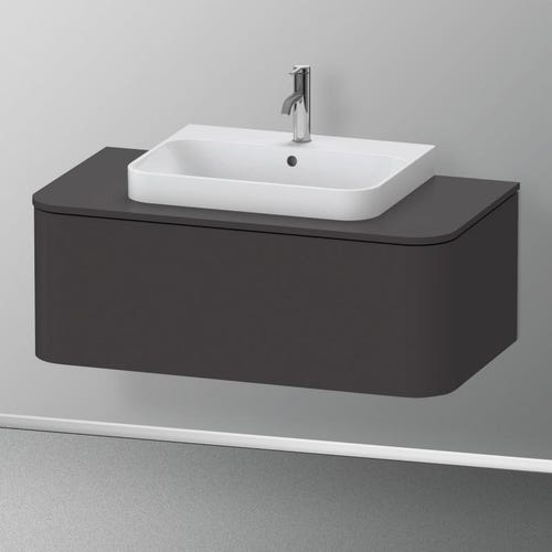 Immagine di Duravit HAPPY D.2 PLUS consolle con un taglio per lavabo 100 cm, per basi sottolavabo con consolle, finitura noce spazzolato HP031E06969
