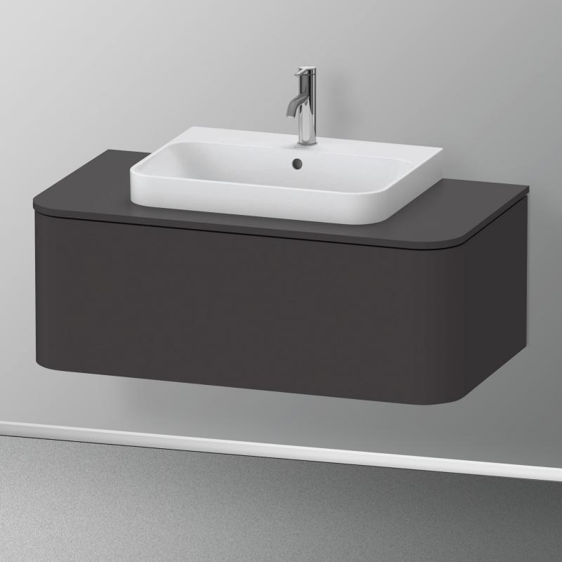 Immagine di Duravit HAPPY D.2 PLUS consolle con un taglio per lavabo 100 cm, per basi sottolavabo con consolle, finitura noce spazzolato HP031E06969