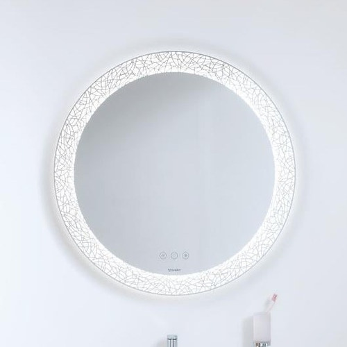 Immagine di Duravit HAPPY D.2 PLUS composizione bagno: mobile sottolavabo e colonna bassa sospesi, colore grigio grafite opaco e noce spazzolato + specchio con illuminazione, finitura organic + lavabo 60 cm, colore antracite opaco + miscelatore monocomando C.1 L, colore nero HP496108080-HP1260R8080