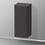 Immagine di Duravit HAPPY D.2 PLUS composizione bagno: mobile sottolavabo e colonna bassa sospesi, colore grigio grafite opaco e noce spazzolato + specchio con illuminazione, finitura organic + lavabo 60 cm, colore antracite opaco + miscelatore monocomando C.1 L, colore nero HP496108080-HP1260R8080