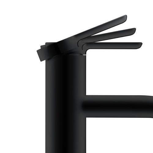 Immagine di Duravit C.1 miscelatore monocomando, a leva, taglia L, con scarico e saltarello, colore nero finitura opaco C11030001046