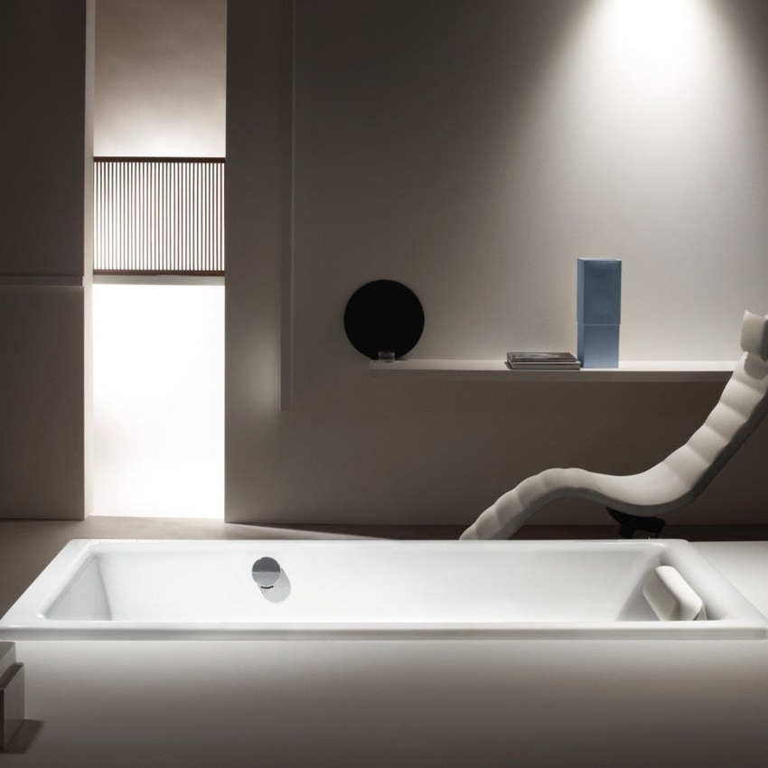 Immagine di Kaldewei PURO vasca rettangolare L.190 P.90 cm, con troppopieno laterale, in acciaio smaltato, colore bianco alpino 259700010001