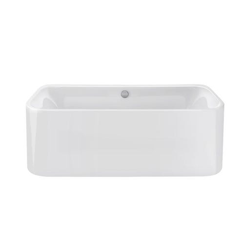 Immagine di Duravit HAPPY D.2 PLUS vasca centro stanza, con due schienali inclinati, con pannello in acrilico integrato e piedi, colore bianco 700453000000000