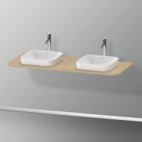 Immagine di Duravit HAPPY D.2 PLUS consolle con due tagli per lavabo 130 cm, per basi sottolavabo con consolle, finitura rovere mediterraneo HP032KB7171