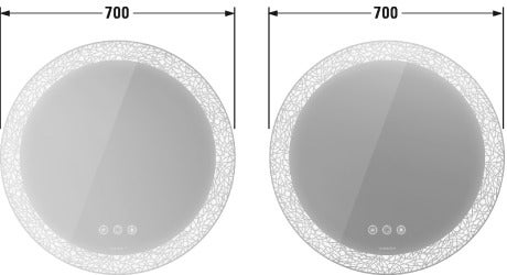 Immagine di Duravit HAPPY D.2 PLUS set specchio 2 pezzi con illuminazione radial, versione "Icon", 70 cm HP7487S0000