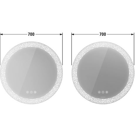Immagine di Duravit HAPPY D.2 PLUS set specchio 2 pezzi con illuminazione radial, versione "Icon", 70 cm HP7487S0000