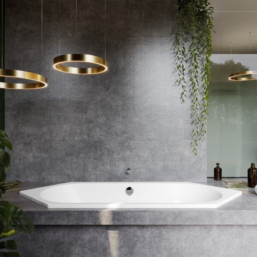 Immagine di Kaldewei VAIO DUO 6 vasca esagonale L.210 P.80 cm, in acciaio smaltato, colore bianco alpino 233200010001