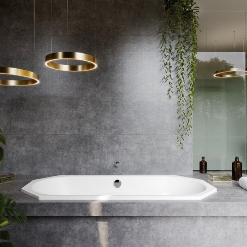 Immagine di Kaldewei VAIO DUO 8 vasca ottagonale L.180 P.80 cm, in acciaio smaltato, colore bianco alpino 233300010001