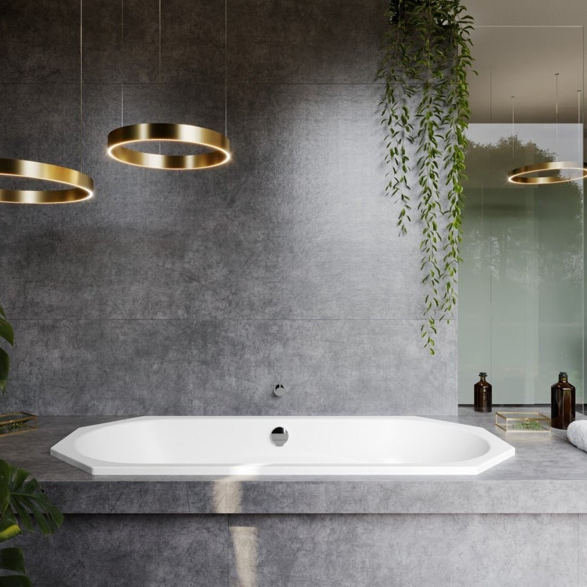 Immagine di Kaldewei VAIO DUO 8 vasca ottagonale L.180 P.80 cm, in acciaio smaltato, colore bianco alpino 233300010001