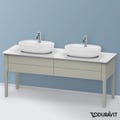 Immagine di Duravit LUV base sottolavabo a pavimento per consolle 173 cm, 2 elementi estraibili, finitura taupe opaco LU9562B6060