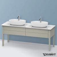 Immagine di Duravit LUV base sottolavabo a pavimento per consolle 173 cm, 2 elementi estraibili, finitura taupe opaco LU9562B6060
