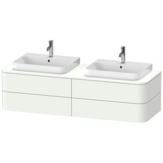 Immagine di Duravit HAPPY D.2 PLUS base sottolavabo sospesa per consolle 160 cm, 4 cassetti, cassetto superiore con scasso per il sifone e coprisifone, colore bianco finitura opaco HP4974B3636
