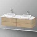Immagine di Duravit HAPPY D.2 PLUS base sottolavabo sospesa per consolle 160 cm, 4 cassetti, cassetto superiore con scasso per il sifone e coprisifone, finitura rovere mediterraneo HP4974B7171