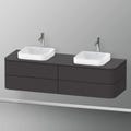 Immagine di Duravit HAPPY D.2 PLUS base sottolavabo sospesa per consolle 160 cm, 4 cassetti, cassetto superiore con scasso per il sifone e coprisifone, colore grigio grafite finitura opaco HP4974B8080