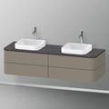Immagine di Duravit HAPPY D.2 PLUS base sottolavabo sospesa per consolle 160 cm, 4 cassetti, cassetto superiore con scasso per il sifone e coprisifone, colore grigio pietra finitura opaco HP4974B9292