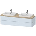 Immagine di Duravit HAPPY D.2 PLUS base sottolavabo sospesa per consolle 160 cm, 4 cassetti, cassetto superiore con scasso per il sifone e coprisifone, colore azzurro finitura opaco HP4974B9797