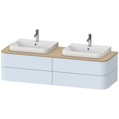 Immagine di Duravit HAPPY D.2 PLUS base sottolavabo sospesa per consolle 160 cm, 4 cassetti, cassetto superiore con scasso per il sifone e coprisifone, colore azzurro finitura opaco HP4974B9797