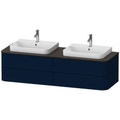 Immagine di Duravit HAPPY D.2 PLUS base sottolavabo sospesa per consolle 160 cm, 4 cassetti, cassetto superiore con scasso per il sifone e coprisifone, colore blu notte finitura opaco HP4974B9898