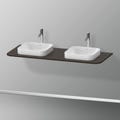 Immagine di Duravit HAPPY D.2 PLUS consolle con due tagli per lavabo 130 cm, per basi sottolavabo con consolle, finitura noce spazzolato HP032KB6969